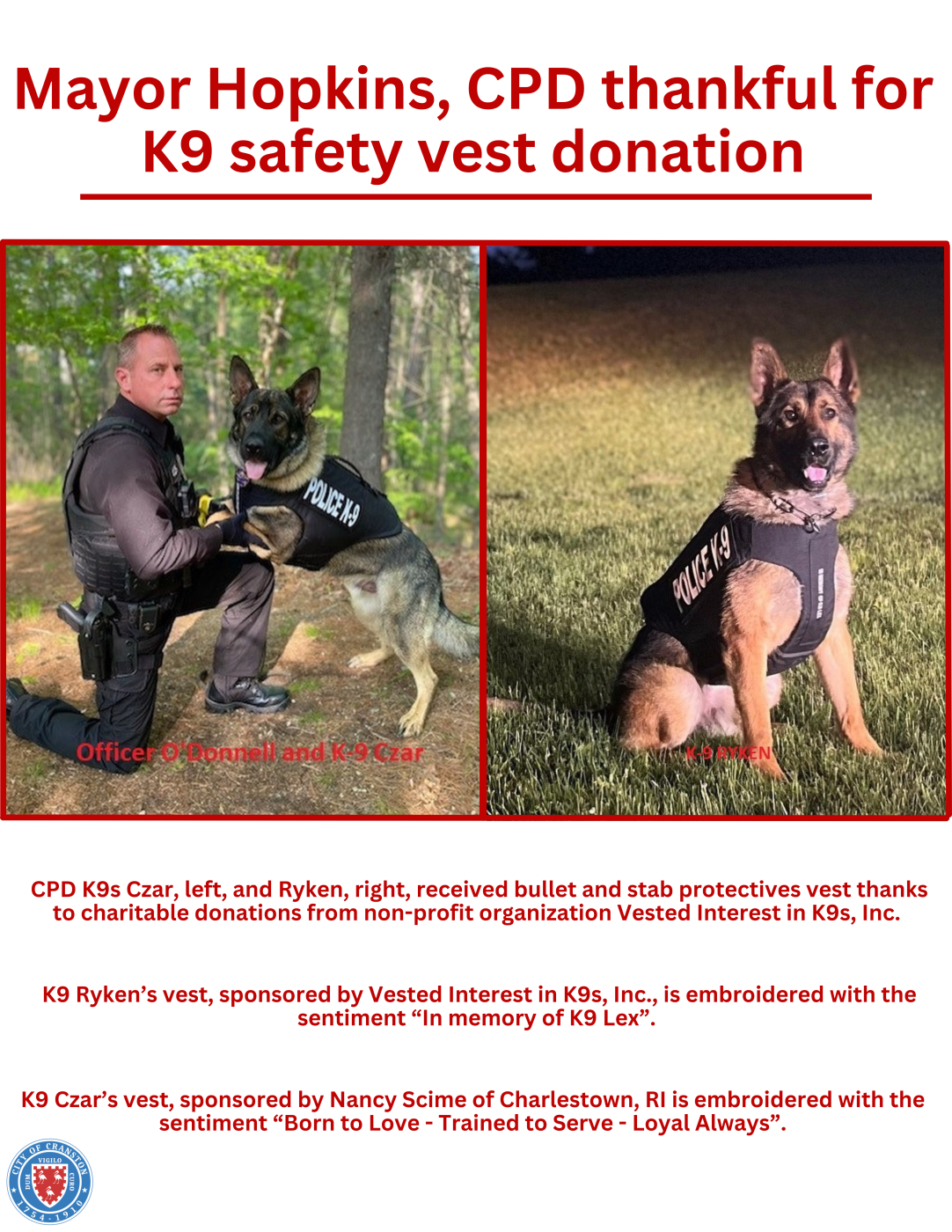 Vested interest hot sale k9